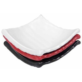 Globy Melamin Kırmızı 14x14 cm 6'lı Mini Kare Sos Tabak