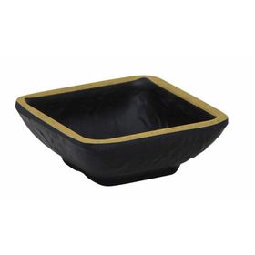 Globy Melamin Siyah 8x8x3 cm 6'lı Kare Sos Tabak