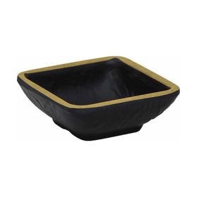 Globy Melamin Siyah 8x8x3 cm 6'lı Kare Sos Tabak