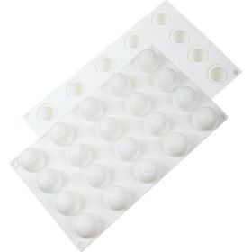 Globy Mousse 3D Silikon Profesyonel Mini Yuvarlak 20'li Kek Tatlı Kalıbı