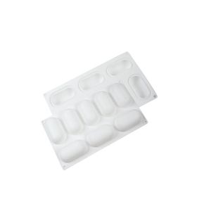 Globy Mousse 3D Silikon Profesyonel Oval Dikdörtgen 8'li Kek Tatlı Kalıbı