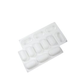 Globy Mousse 3D Silikon Profesyonel Oval Dikdörtgen 8'li Kek Tatlı Kalıbı
