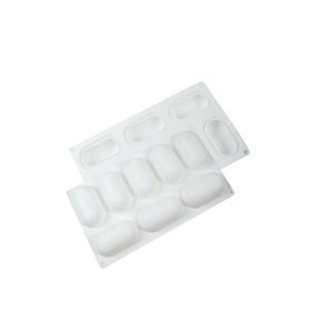 Globy Mousse 3D Silikon Profesyonel Oval Dikdörtgen 8'li Kek Tatlı Kalıbı