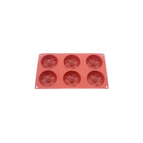 Globy Silikon Nergiz Çiçek Desenli Kek Kalıbı, Muffin Kalıbı 6lı