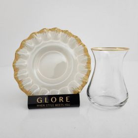 Glore 12x150 ml Latte Altın Yaldızlı Çay Bardağı Seti