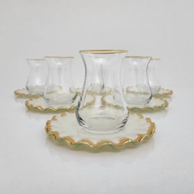 Glore 12x150 ml Latte Altın Yaldızlı Çay Bardağı Seti