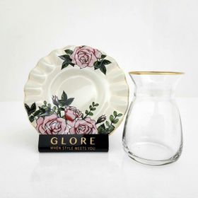Glore 12x150 ml Roseline Altın Yaldızlı Çay Bardağı Seti