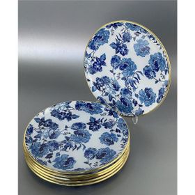 Glore 21 cm 6'lı Blue Rose Pasta Tabağı