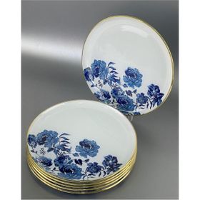 Glore 26 cm 6'lı Blue Rose Servis Tabağı