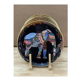 Glore 28036 26 cm 6'lı Elephant Siyah Servis Tabağı
