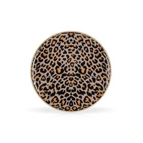 Glore 6'lı Leopar Somon Cam Servis Tabaği