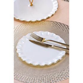 Glore 6'lı Solid Krem Cam Pasta