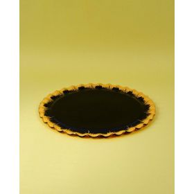 Glore Alba Altın Yaldızlı Cam Tepsi