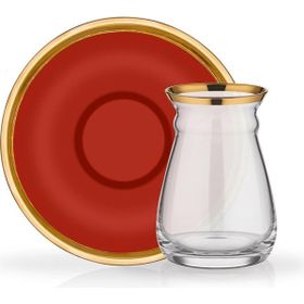 Glore Camillow Kırmızı Tek Kişilik Çay Seti
