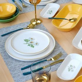 Glore Daisy Altın Yaldızlı 31 Parça 6 Kişilik Seramik Yemek Takımı