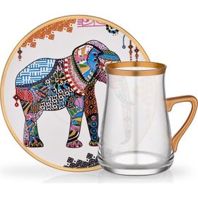 Glore Elephant Kulplu 6 Kişilik Çay Seti