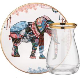 Glore Elephant Tek Kişilik Beyaz Çay Seti