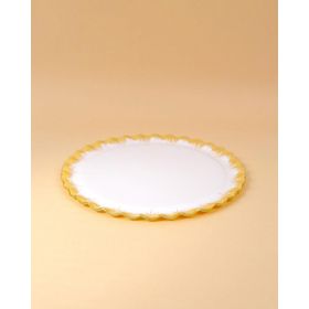 Glore Latte Altın Yaldızlı Cam Tepsi