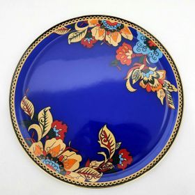 Glore Lorena Altın Yaldızlı Mavi Tepsi
