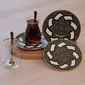 Glore Lotus Altın Yaldızlı Porselen Çay Takımı