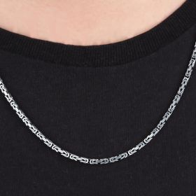 Glorria 3 mm Kral Zincir 925 Ayar Gümüş Kolye