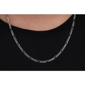 Glorria 4 mm Figaro Zincir 925 Ayar Gümüş Kolye