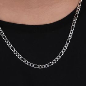 Glorria 5 mm Figaro Zincir 925 Ayar Gümüş Kolye