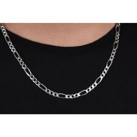 Glorria 6 mm Figaro Zincir 925 Ayar Gümüş Kolye