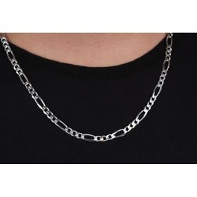 Glorria 6 mm Figaro Zincir 925 Ayar Gümüş Kolye