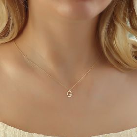 Glorria Altın G Harfi Kolye