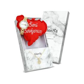 Glorria Altın Kar Tanesi Nazar Taşlı Kolye