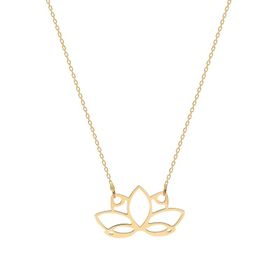 Glorria Altın Lotus Çiçeği Kolye