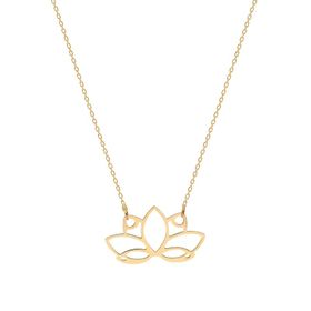Glorria Altın Lotus Çiçeği Kolye