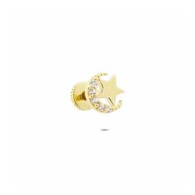 Glorria Ay Yıldız Helix 14 Ayar Altın Piercing