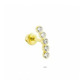 Glorria Beş Taş Helix 14 Ayar Altın Piercing