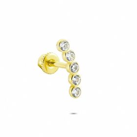 Glorria Beş Taş Helix 14 Ayar Altın Piercing