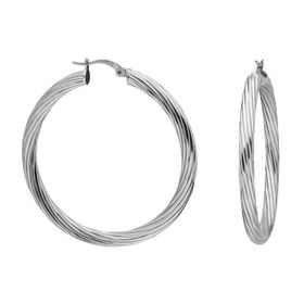 Glorria Burgu Halka 4 cm Gümüş Küpe
