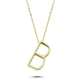 Glorria CM0472-B Altın 3 Boyutlu Harf Kolye