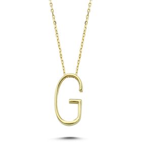 Glorria CM0472-G Altın 3 Boyutlu Harf Kolye