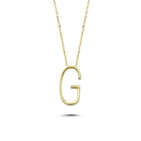 Glorria CM0472-G Altın 3 Boyutlu Harf Kolye