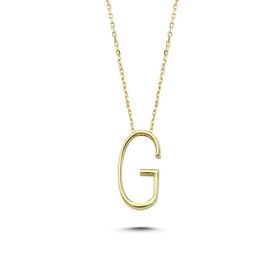 Glorria CM0472-G Altın 3 Boyutlu Harf Kolye