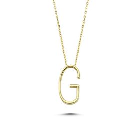 Glorria CM0472-G Altın 3 Boyutlu Harf Kolye