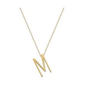 Glorria CM0472-M Altın 3 Boyutlu Harf Kolye