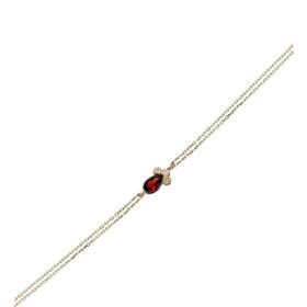 Glorria CM0707 Kırmızı Taşlı Damla Kadın Altın Bileklik