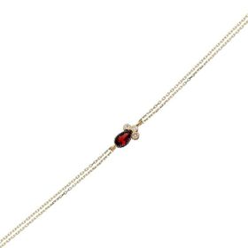 Glorria CM0707 Kırmızı Taşlı Damla Kadın Altın Bileklik
