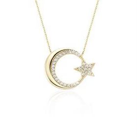 Glorria CN0396 Altın Ay Yıldız Kolye