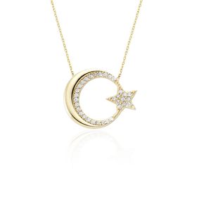 Glorria CN0396 Altın Ay Yıldız Kolye