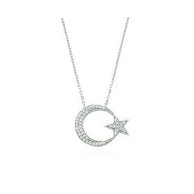 Glorria DT0155 Gümüş Ay Yıldız Kolye