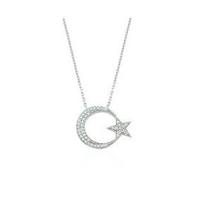 Glorria DT0155 Gümüş Ay Yıldız Kolye