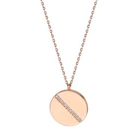 Glorria DT0406 Gümüş Taşlı Plaka Kolye